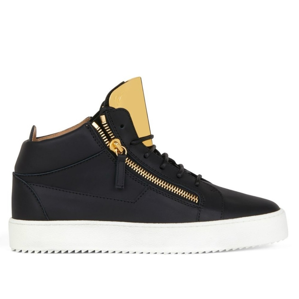 Giuseppe Zanotti Kriss Mid Top Sneakers Black Gold Size 45 US 12 Sold Out